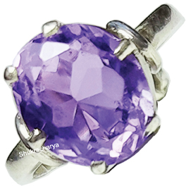 Amethyst Stone Silver Ring, Original & Certified