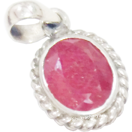 Natural Manikya (Ruby) Silver Locket; Original & Certified