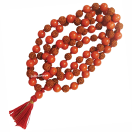 Natural Moonga & Rudraksha Mala; Original & Certified