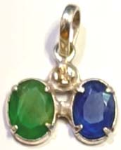 Trishakti locket (With Natural Diamond, Emerald and Blue Sapphire) 